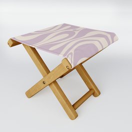 Mod Thang Retro Modern Abstract Pattern in Light Lilac Purple and Cream Folding Stool