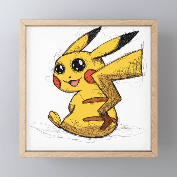 Cute yellow animal Framed Mini Art Print