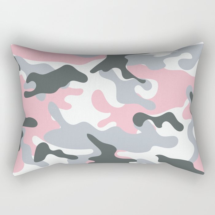 Pink Army Camo Camouflage Pattern Rectangular Pillow