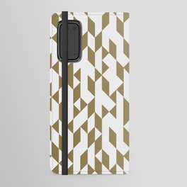 Abstract Geometric Pattern White and Gold Android Wallet Case