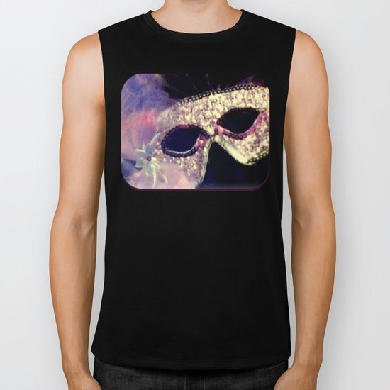 Mardi Gras Mask Biker Tank