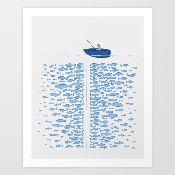 217 Finicky Fish (plenty of fish in the sea) Art Print