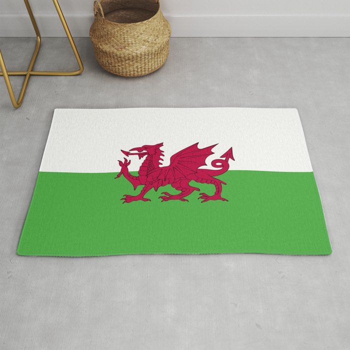 Wales flag emblem Rug
