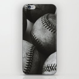 Old Baseballs in Black and White iPhone Skin
