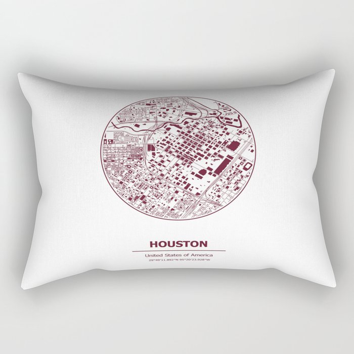 Houston city map coordinates Rectangular Pillow