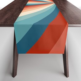 Colorful retro style sun rays Table Runner