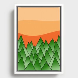 Abstract geometric pattern - orange and green. Framed Canvas