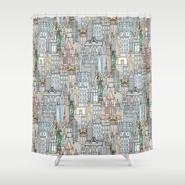 New York watercolor Shower Curtain
