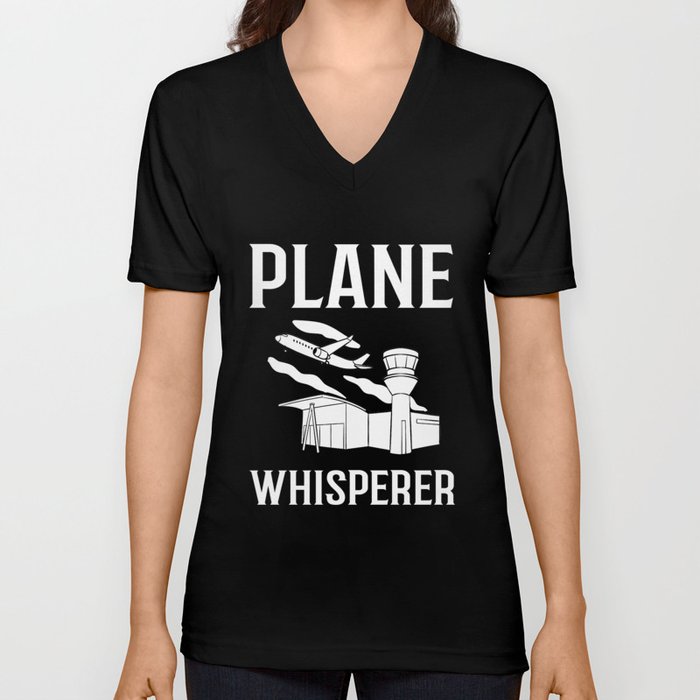 Air Traffic Controller Flight Director Tower V Neck T Shirt