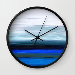 After The Storm - Blue And White Abstract Landscape Art Wall Clock