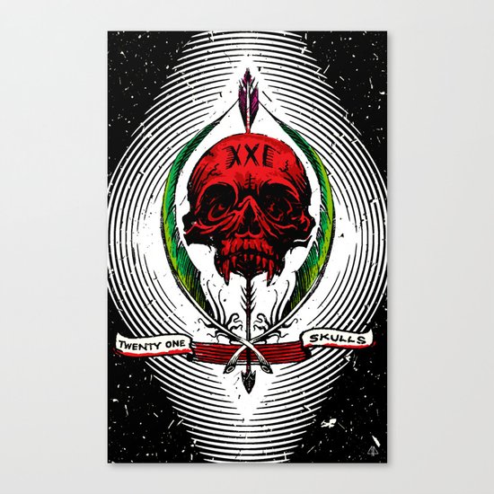 XXI Skulls Poster Canvas Print
