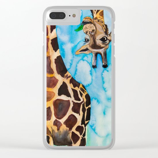 friendly giraffe Clear iPhone Case