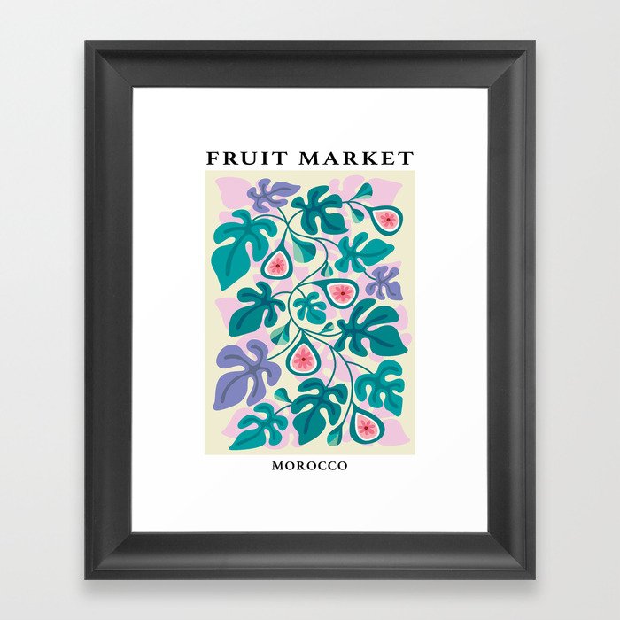 Fruit Market Fig pattern Framed Art Print