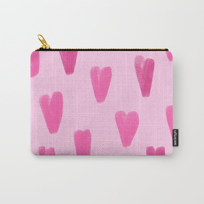 Pink Be My Valentine Hearts  Carry-All Pouch
