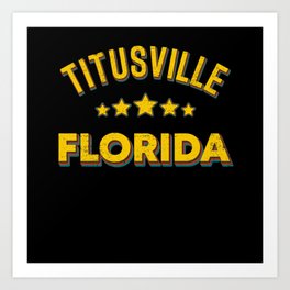 Titusville Florida Art Print | American Flag, Florida Ctiy, Usa Flag, Titusville Florida, Florida State, Titusville City, Titusville, America, Usa Flag Vintage, Florida 