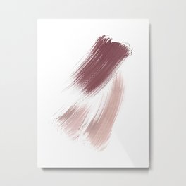Blush Pink and Wine, Brush Strokes  Metal Print | Girly, Brush, White, Modern, Blush Pink, Minimalist, Brushstrokes, Chic, Abstratc, Glam 