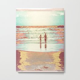 Brothers on the beach Metal Print | Beach, Figurative, Seashore, Illustration, Photo, Digital, Photomontage, Concept, Collages, Photo Maninulated 