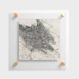 San Jose, USA - Black and White City Map - Minimal Aesthetic Floating Acrylic Print