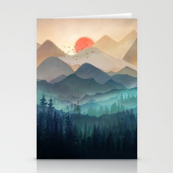 Wilderness Becomes Alive at Night Stationery Cards