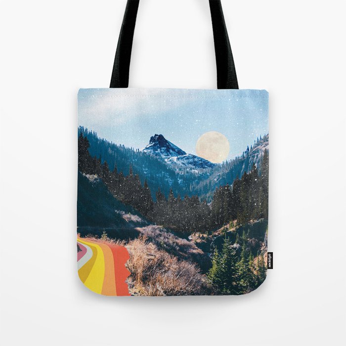 1960's Style Mountain Collage Tote Bag