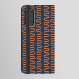 Abstract Shapes 268 in Navy Blue and Orange (Snake Pattern Abstraction) Android Wallet Case