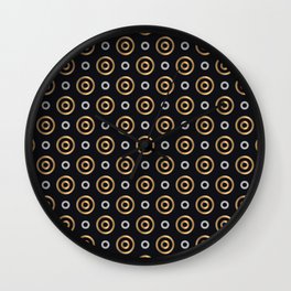 Elegant Faux Gold and Silver Circles Pattern Wall Clock