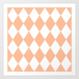 COLOR OF THE YEAR 2024. PEACH FUZZ HARLEQUIN PATTERN Art Print