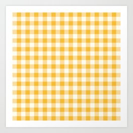 Golden Yellow Gingham Pattern Art Print