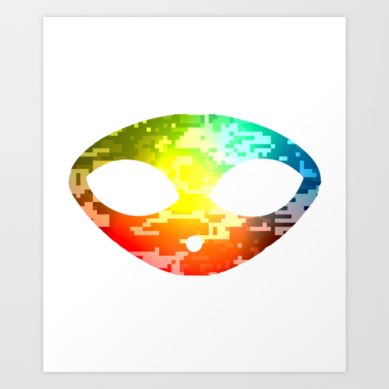 Alien Head Pixel Art Print By Ujangkasep Society6