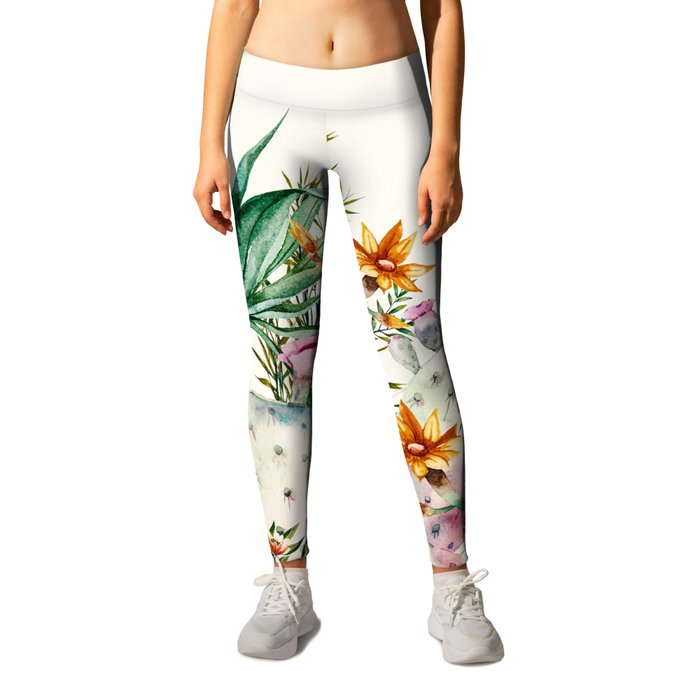 Blooming in the cactus Leggings