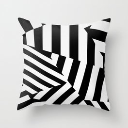 RADAR/ASDIC Black and White Graphic Dazzle Camouflage Throw Pillow