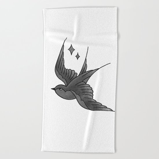 Swallow Flash - mono Beach Towel