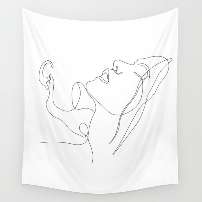 Minimal line art hot sale tapestry