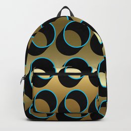 Tubes on Gold Backpack | Blaack, Round, Gold, Vector, Graphicdesign, Popart, Digital, Circles, Pattern 