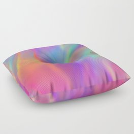 Neon Flow Nebula #8: red & purple Floor Pillow