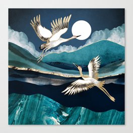 Midnight Cranes Canvas Print