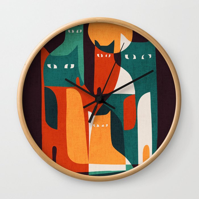 Cat Family Wall Clock
