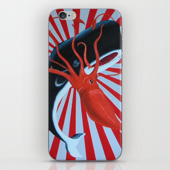 squid and whale iPhone Skin