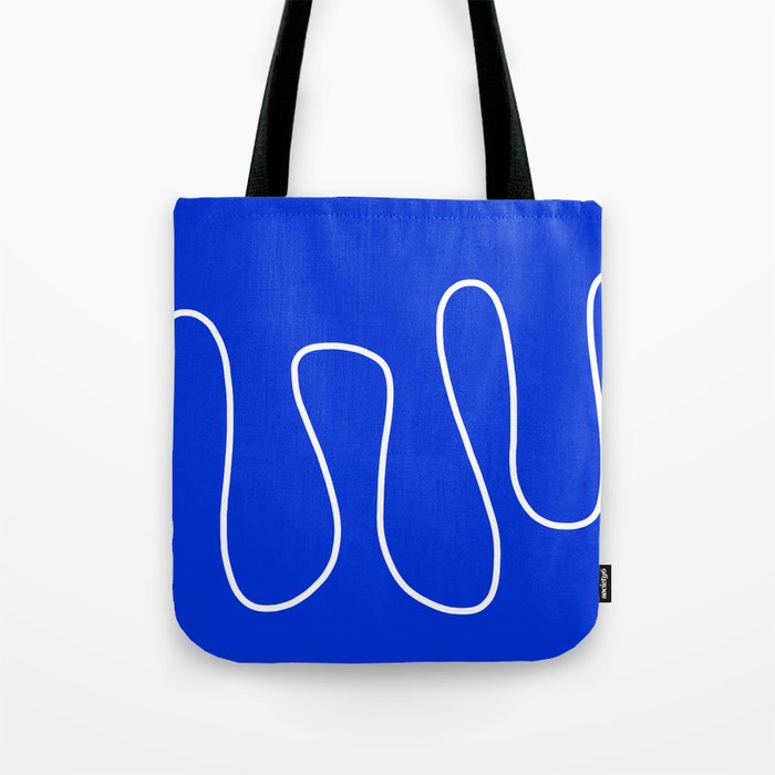 Blue Abstract Wave Tote Bag