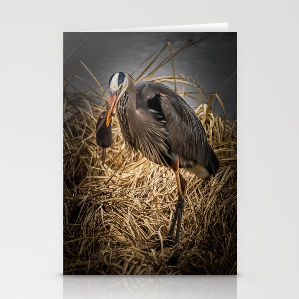 Heron and the mole Stationery Cards