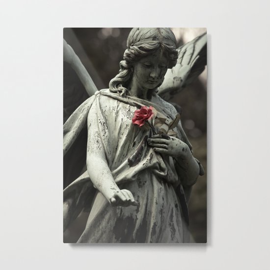 Angel with a rose Metal Print