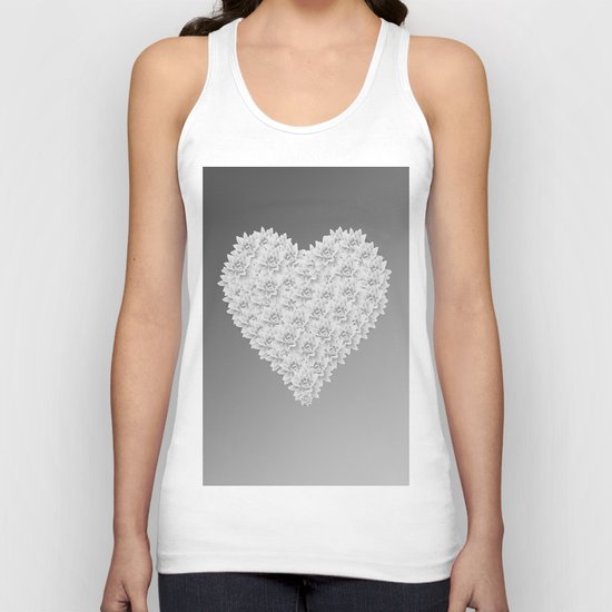 White heart Unisex Tank Top