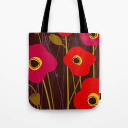 Red Poppy Flowers by Friztin Tote Bag