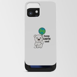Polar Bear With Earth Climate Keeps earth cool iPhone Card Case