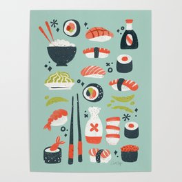 Sushi Dreams – Mint Poster