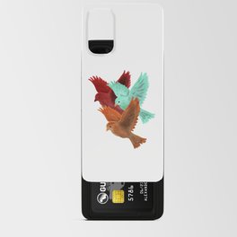 three colorful little birds flying Android Card Case