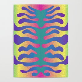 Psychedelic Rainbow Tiger Stripes Poster