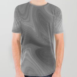 Grey Abstract Marbled Texture All Over Graphic Tee