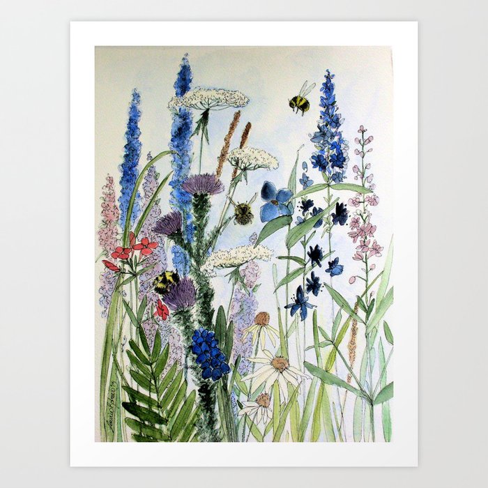 Wildflower Botanical Garden Canvas Print