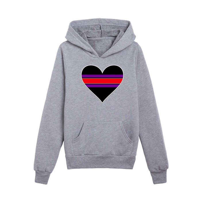 Team Colors 2...red ,purple, black and white Kids Pullover Hoodie